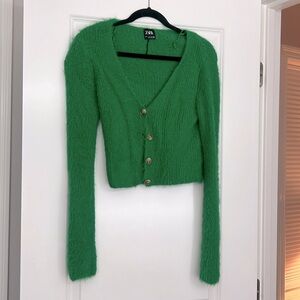 ZARA 💚Emerald Green Cardigan